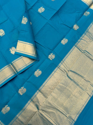 Zari Touched Mangalavastaram - peacock blue