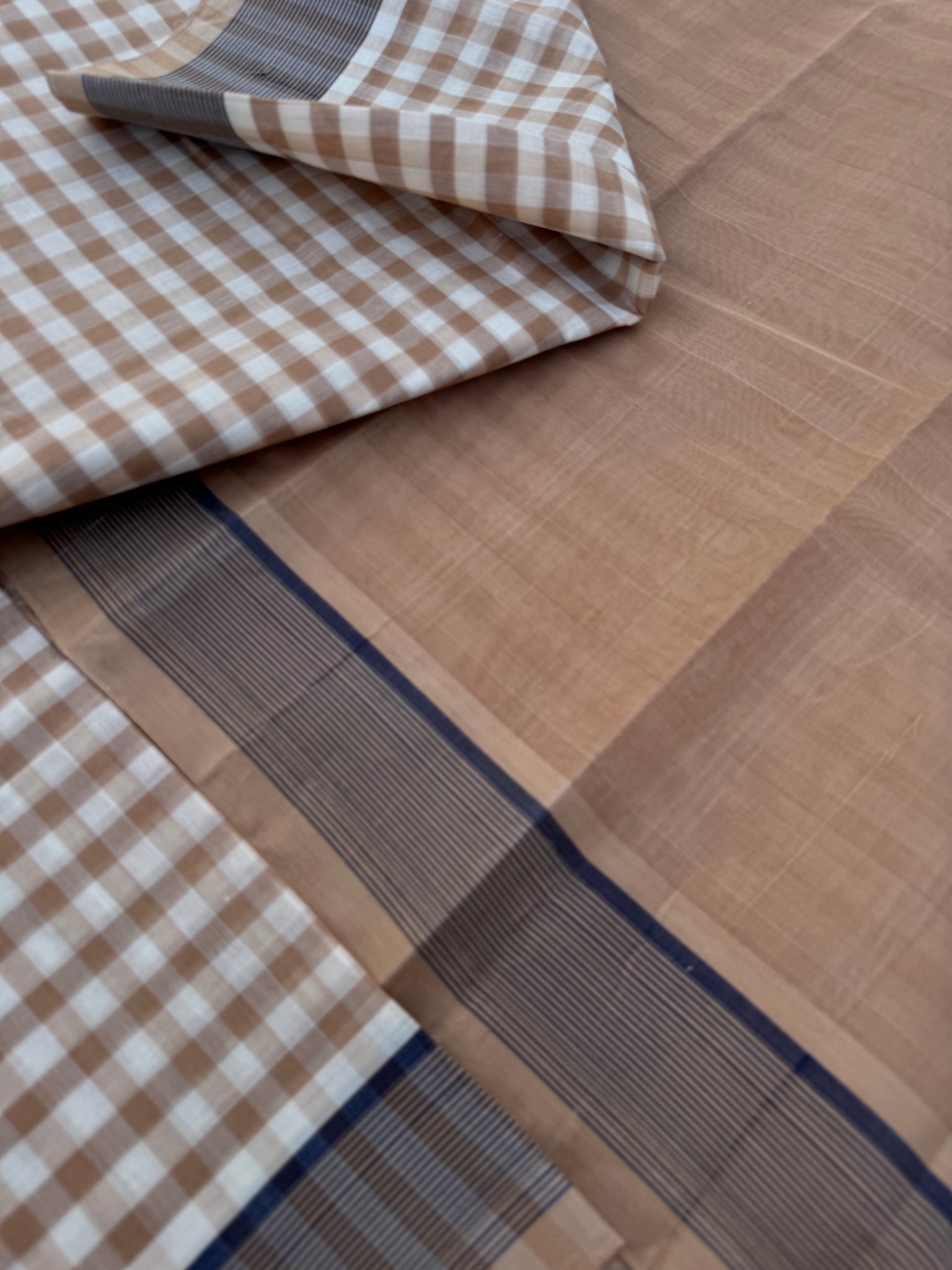 Pragatham - Contrast Play - cream off white and beige