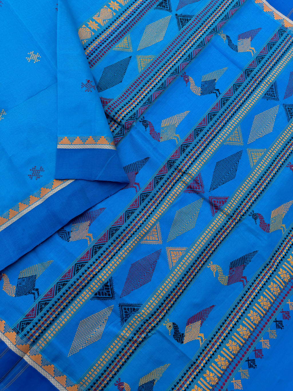 Woven Motifs Silk Cotton -anandha blue bomkai !!