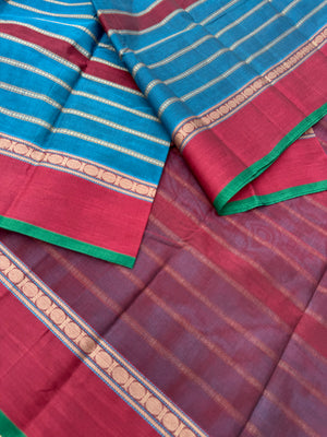 Mangalavastaram - deep burnt blue veldhari