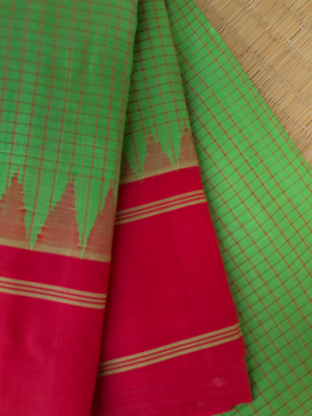 Signature Korvai Silk Cottons - green and red