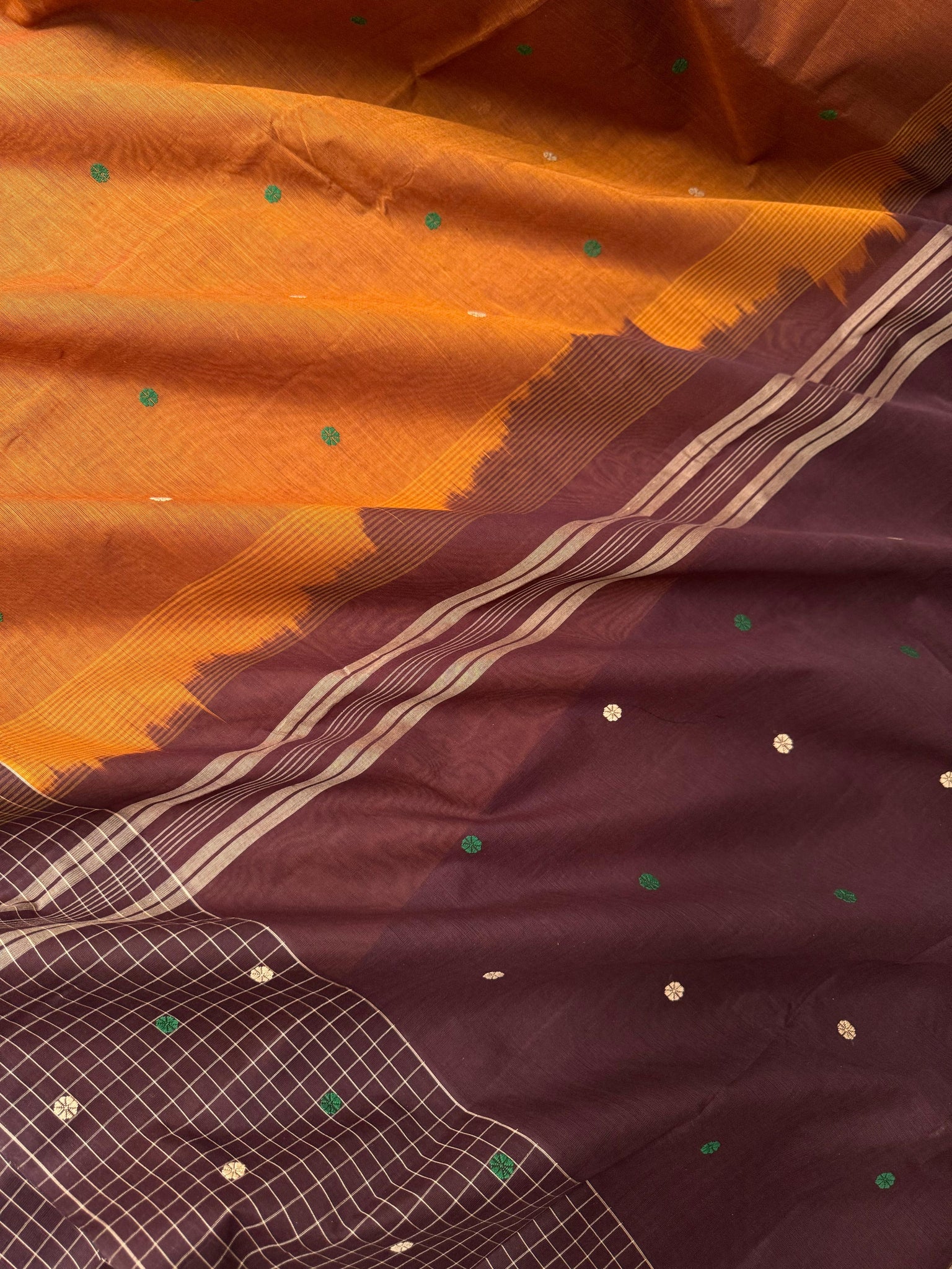 Pragatham - Contrast Play - caramel brown and coffee