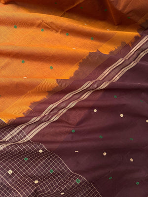 Pragatham - Contrast Play - caramel brown and coffee