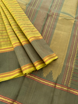 Woven Motifs Silk Cotton - pale green veldhari