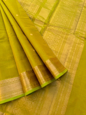 Zari Touched Mangalavastaram - sampanga green and gold