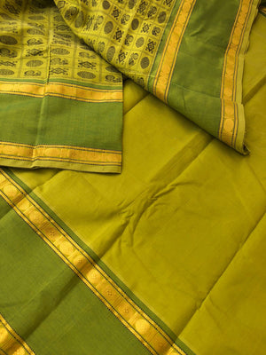 Woven Motifs Silk Cotton - different green 1000 buttas