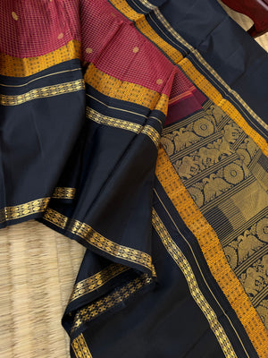 Vintage Ragas on Korvai Kanchivaram - the most beautiful wine and black with all stunning vintage elements
