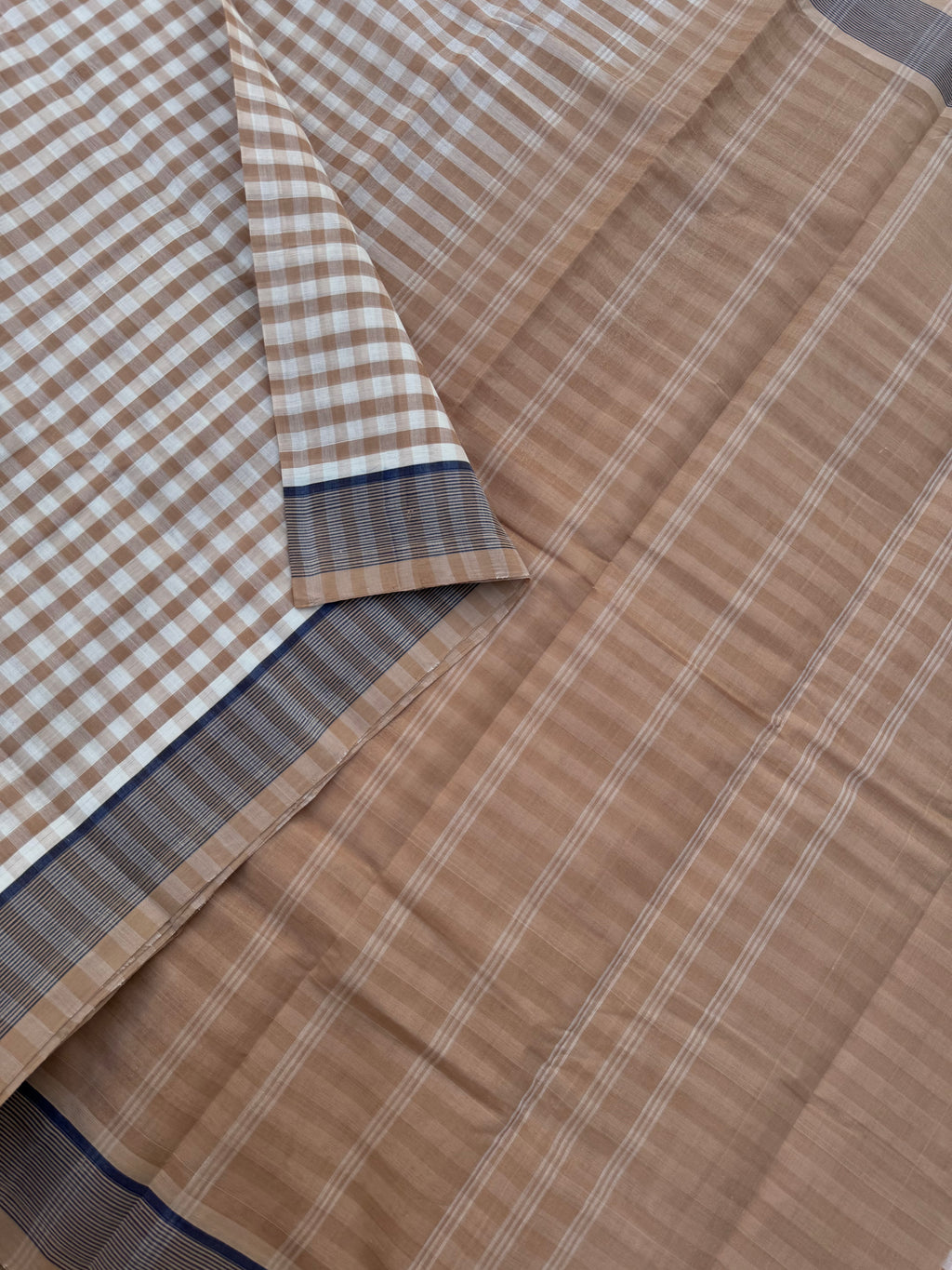 Pragatham - Contrast Play - cream off white and beige