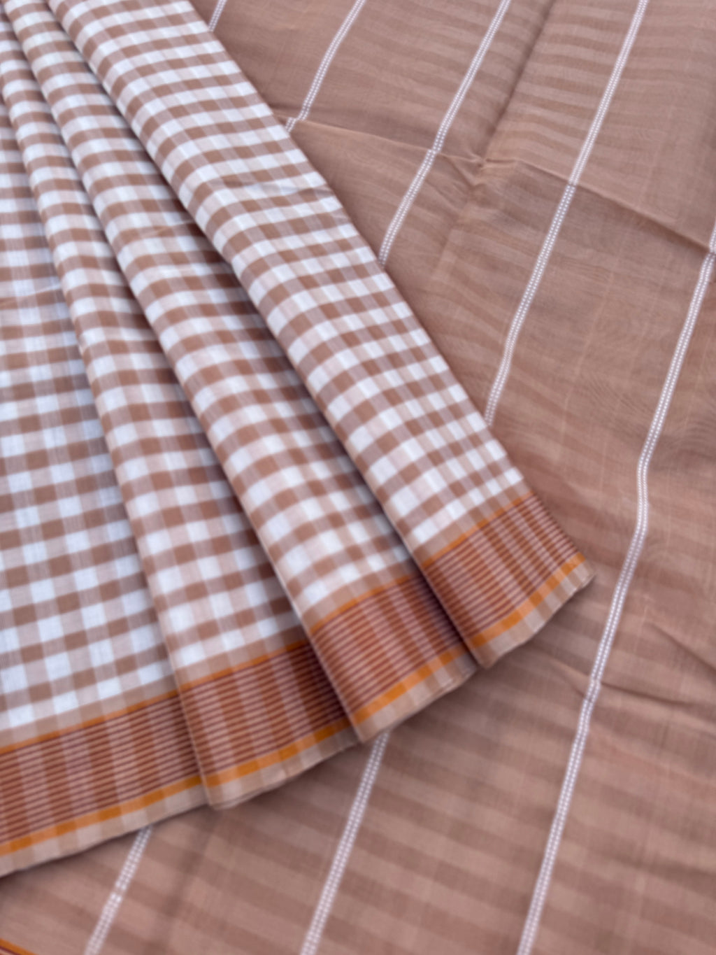 Pragatham - Contrast Play - beige and off white biscuits