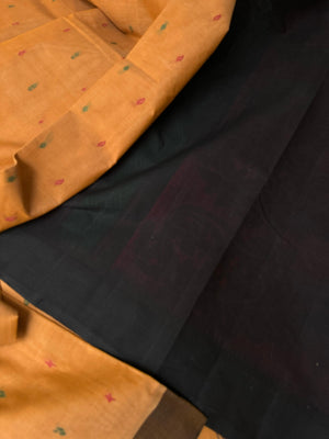 Pragatham - Contrast Play - beige mixed orange ice cream and black