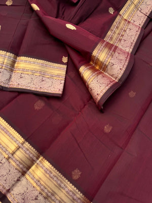 Zari Touched Mangalavastaram - deep burgundy
