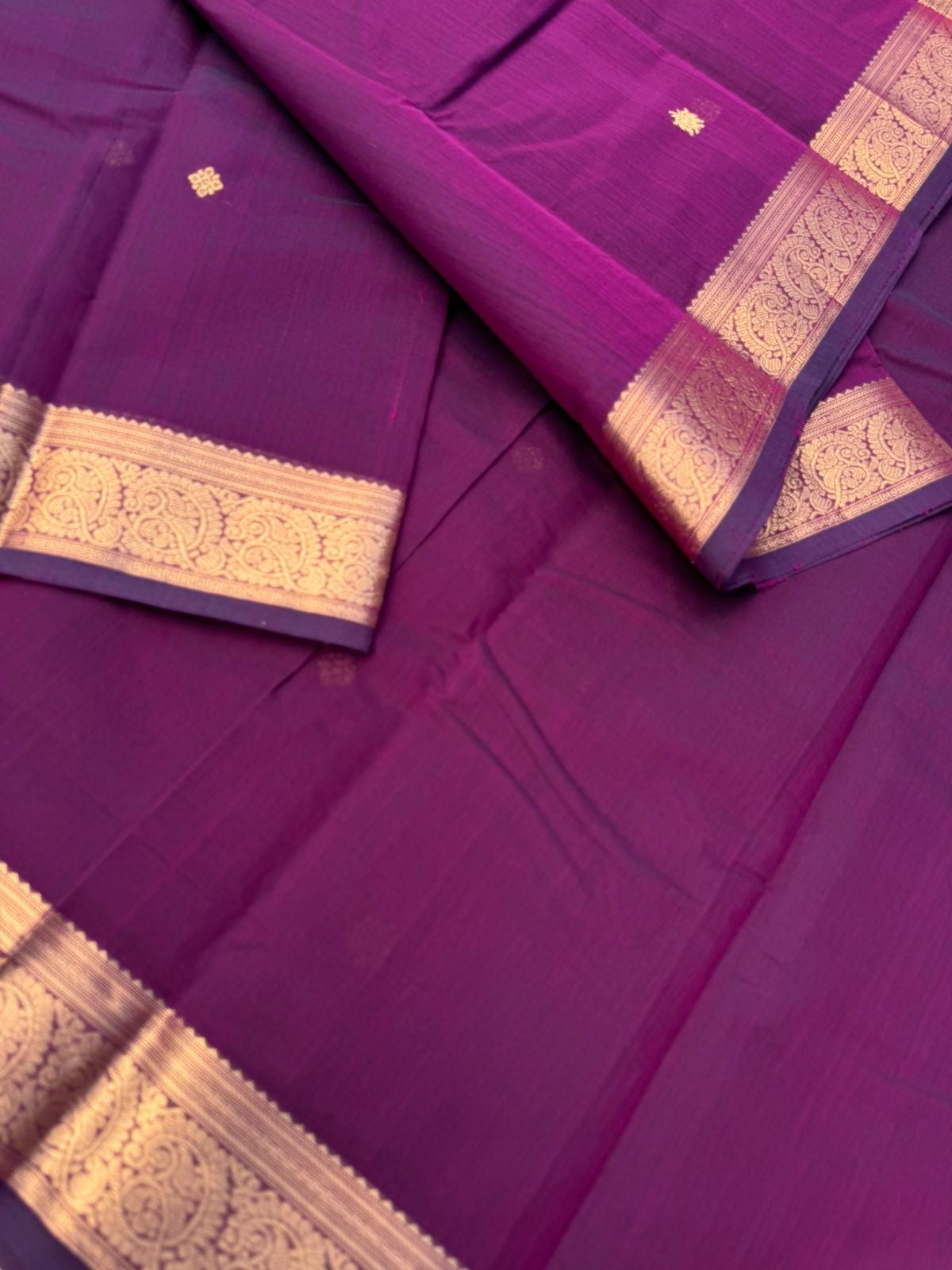 Zari Touched Mangalavastaram - deep vadamalli and gold