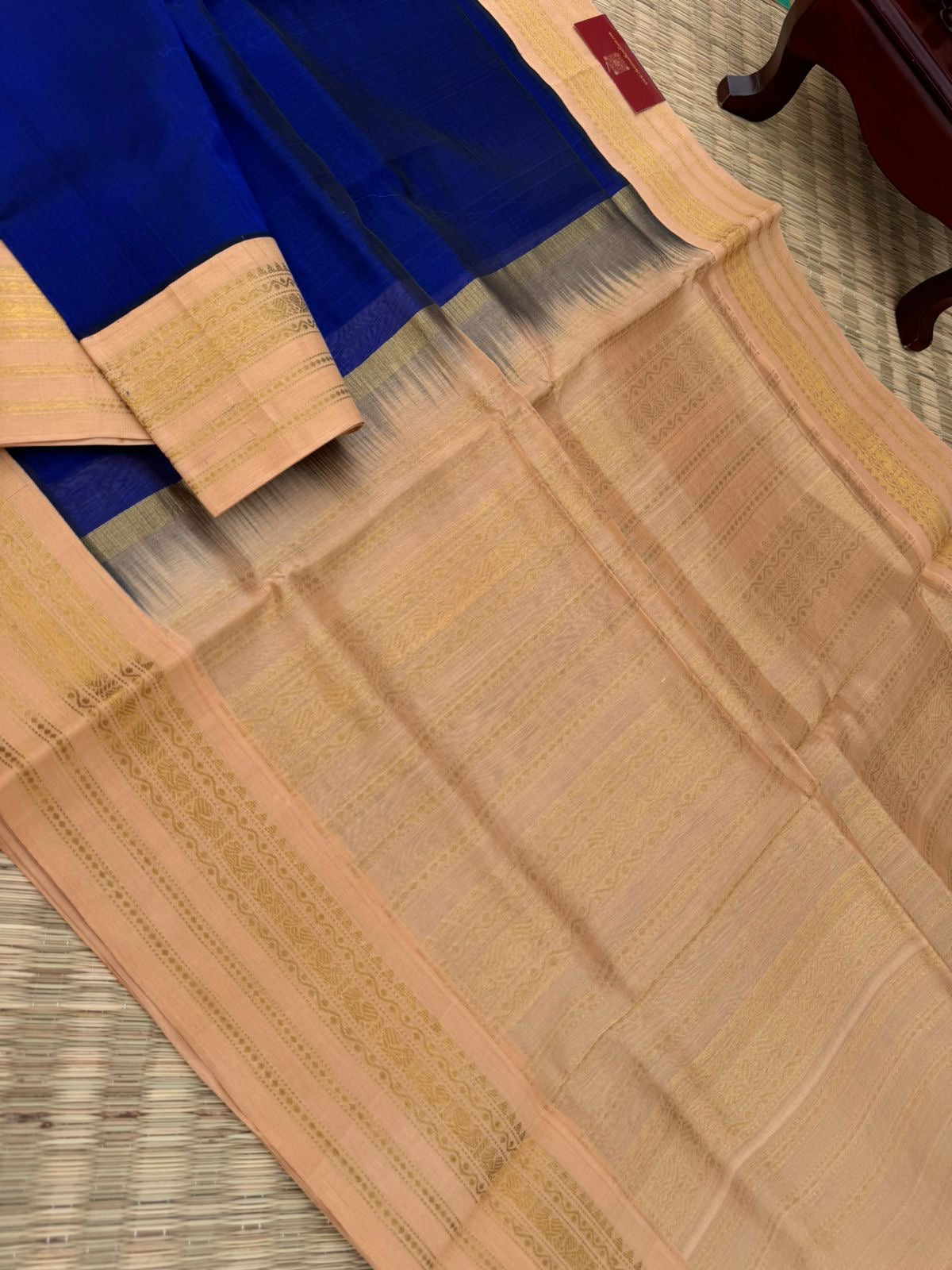 Korvai Silk Cotton - dark navy blue and sandalwood