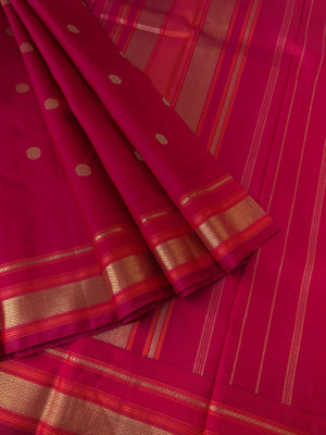Tara - Traditional Colours on Traditional Kanchivarams - the most beautiful deep dark red and gold zari woven borders with moppula