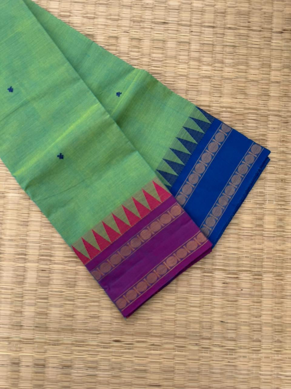 Kanchi X Chettinad - aqua blue green dual tone