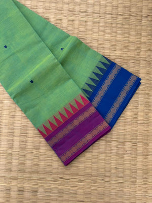 Kanchi X Chettinad - aqua blue green dual tone