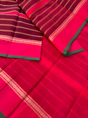 Mangalavastaram - deep marron and red veldhari