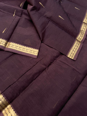 Zari Touched Mangalavastaram - unusual chocolate grey