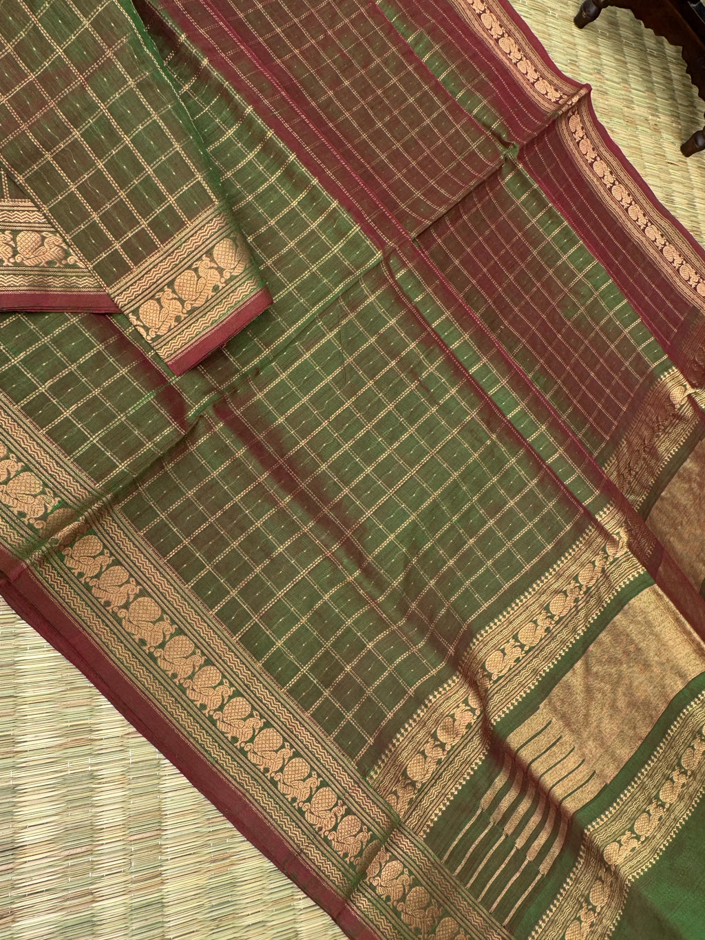 Zari Kissed Silk Cotton - dual tone maanthulir pooja saree