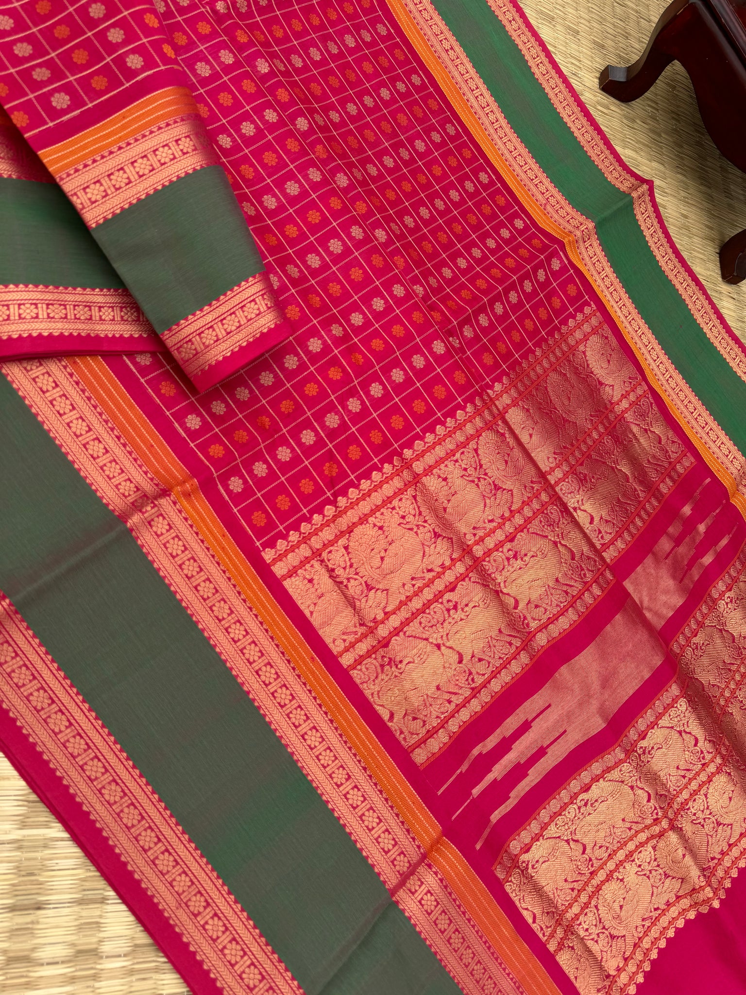 Woven Motifs Silk Cotton - pink 1000 buttas