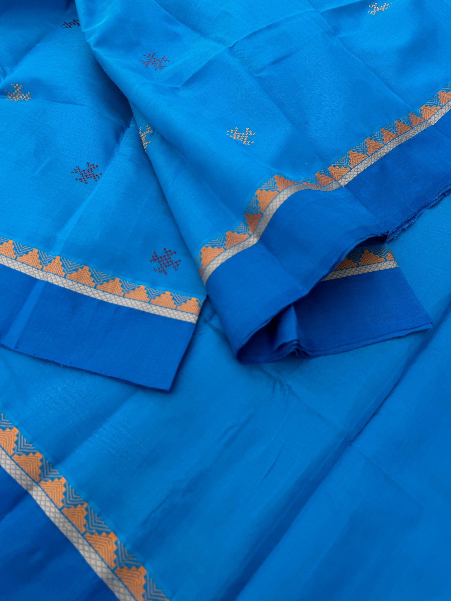 Woven Motifs Silk Cotton -anandha blue bomkai !!
