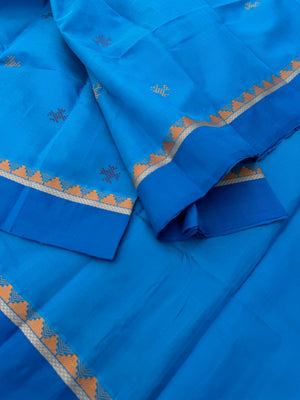 Woven Motifs Silk Cotton -anandha blue bomkai !!