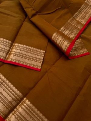 Zari Touched Mangalavastaram - earthy brown