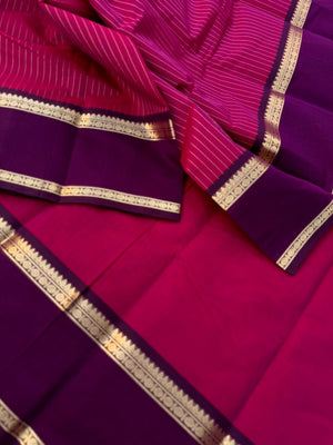 Zari Touched Mangalavastaram - stunning deep pink and purple