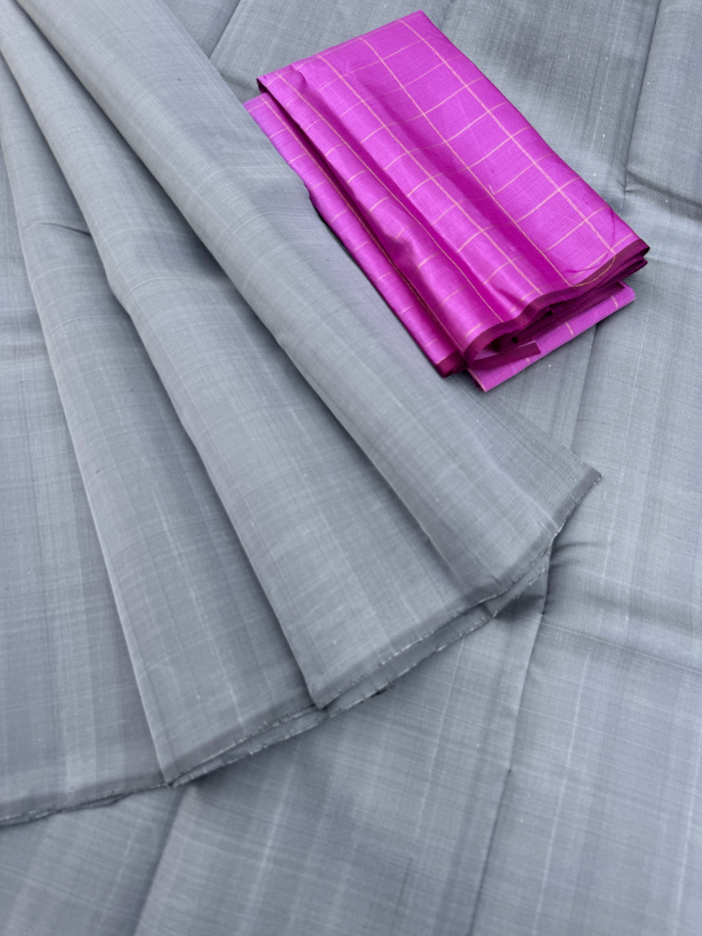 Niram - Celebrating of Full Plain Kanchivaram Silks Paired with Beautiful Blouses - stunning grey and kanchivaram zari kattam blouse