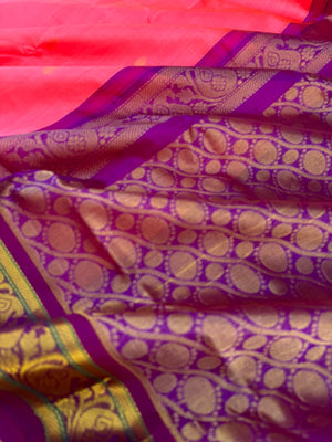 Korvai Silk Cottons - gorgeous pink and purple