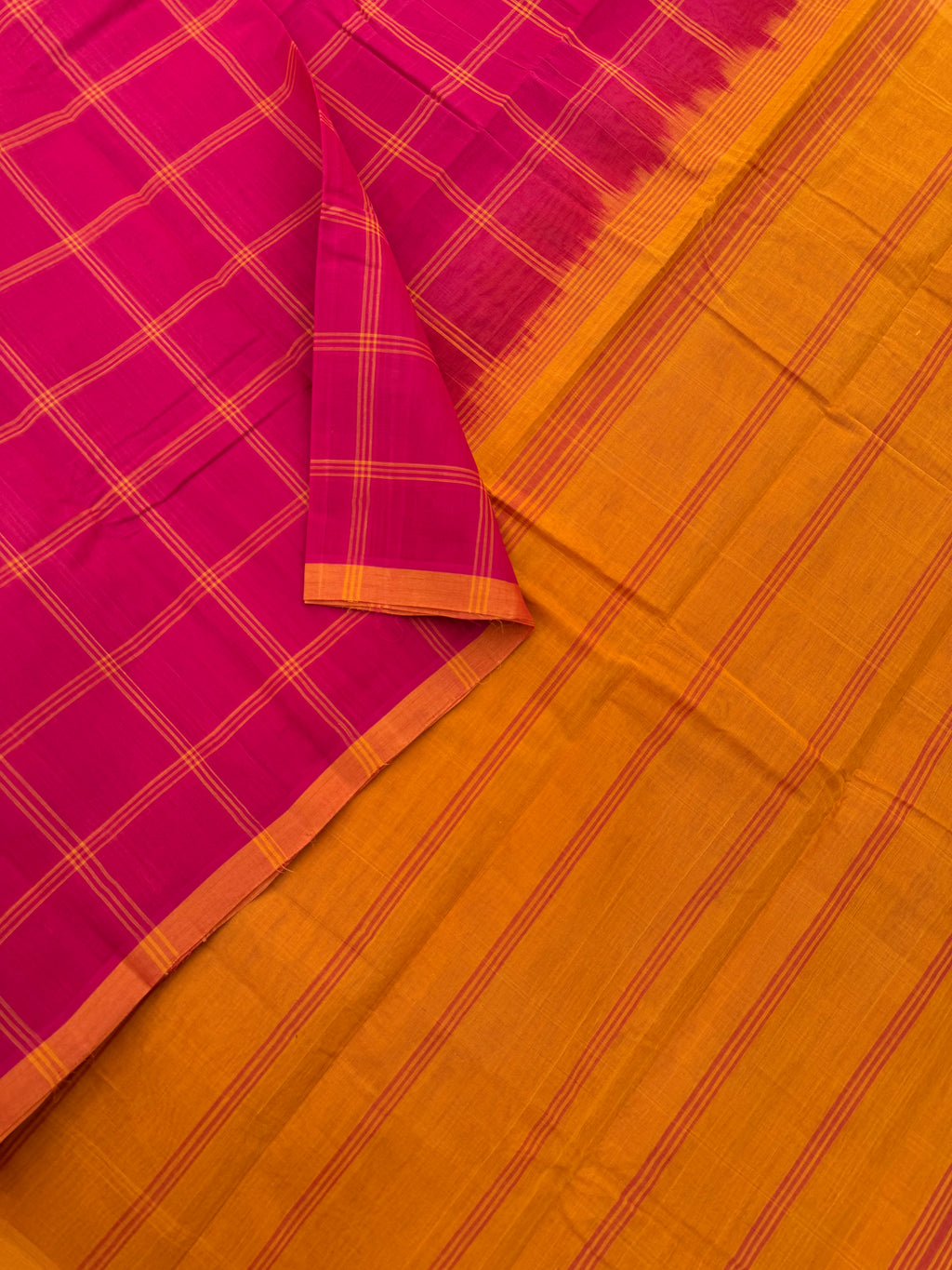 Pragatham - Contrast Play - red and mustard traditional elegance