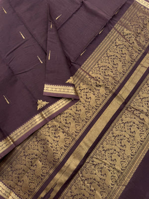 Zari Touched Mangalavastaram - unusual chocolate grey