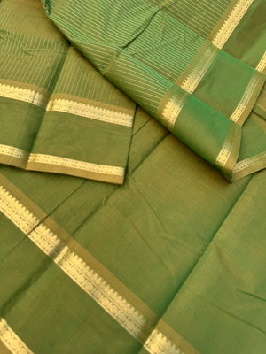 Zari Touched Mangalavastaram - rust mixed green
