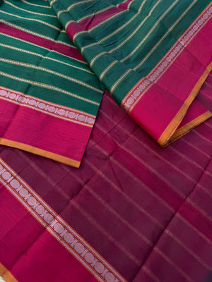 Mangalavastaram - deep green maroon veldhari