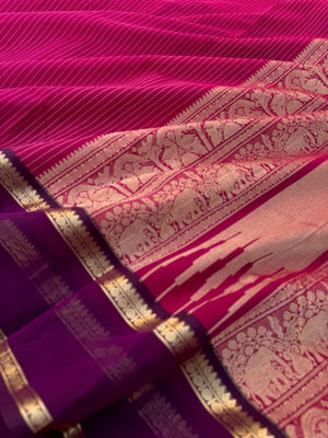 Zari Touched Mangalavastaram - stunning deep pink and purple