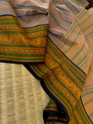 Woven Motifs Silk Cotton - stunning green varusai pett veldhari