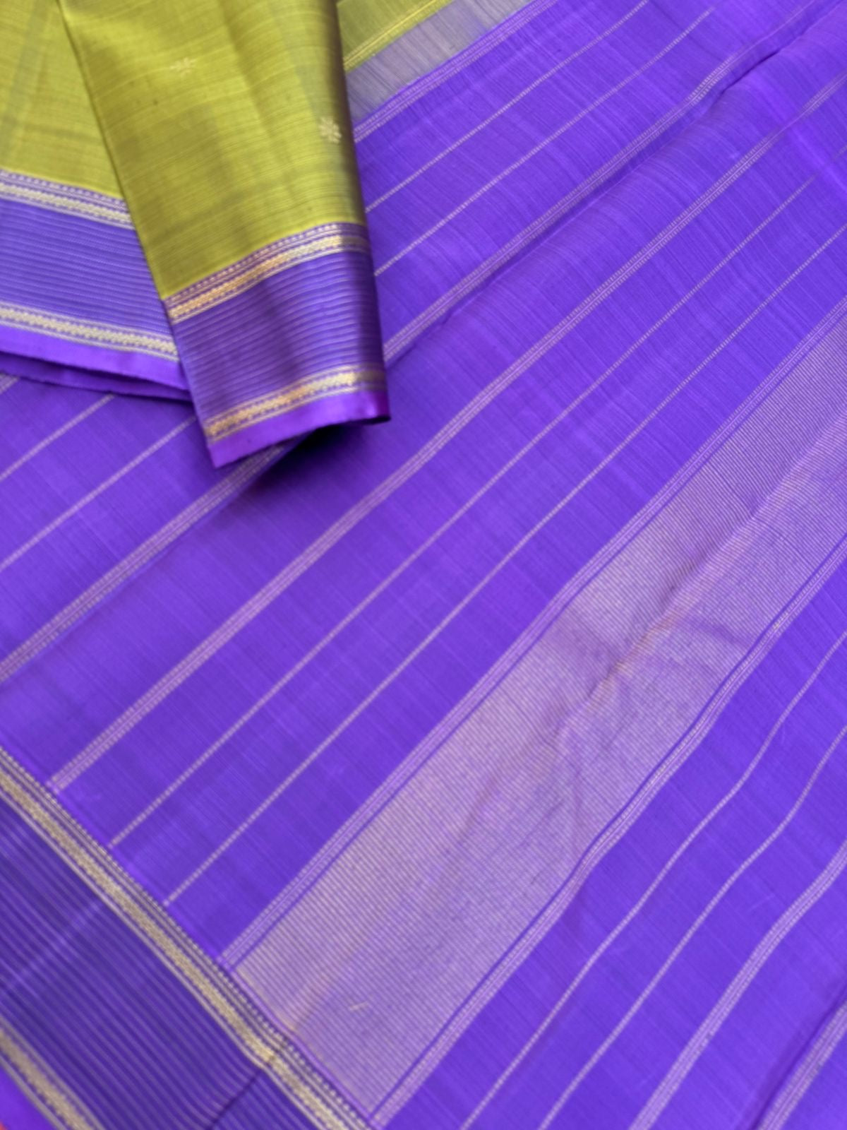 Album Untouched - gorgeous algae green and December poo violet vairaoosi borders with woven buttas