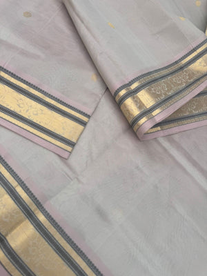 Zari Kissed Silk Cotton - stunning pale calicum grey