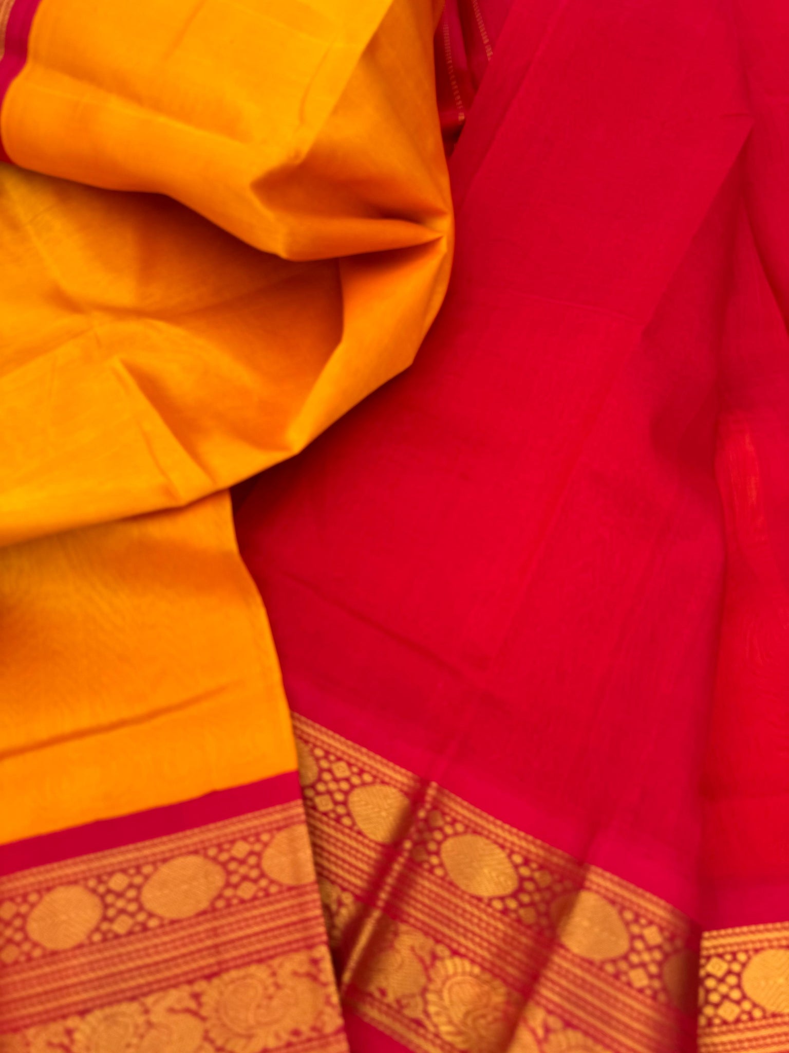 Korvai Silk Cottons - mango yellow and red
