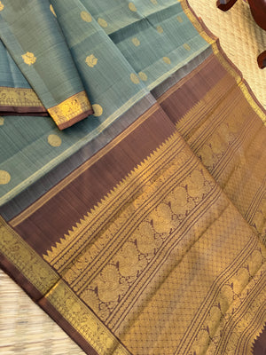 Diwali Edits - Kanchivaram For All Occasions - stunning unusual grey and chocolate for people who love small borders