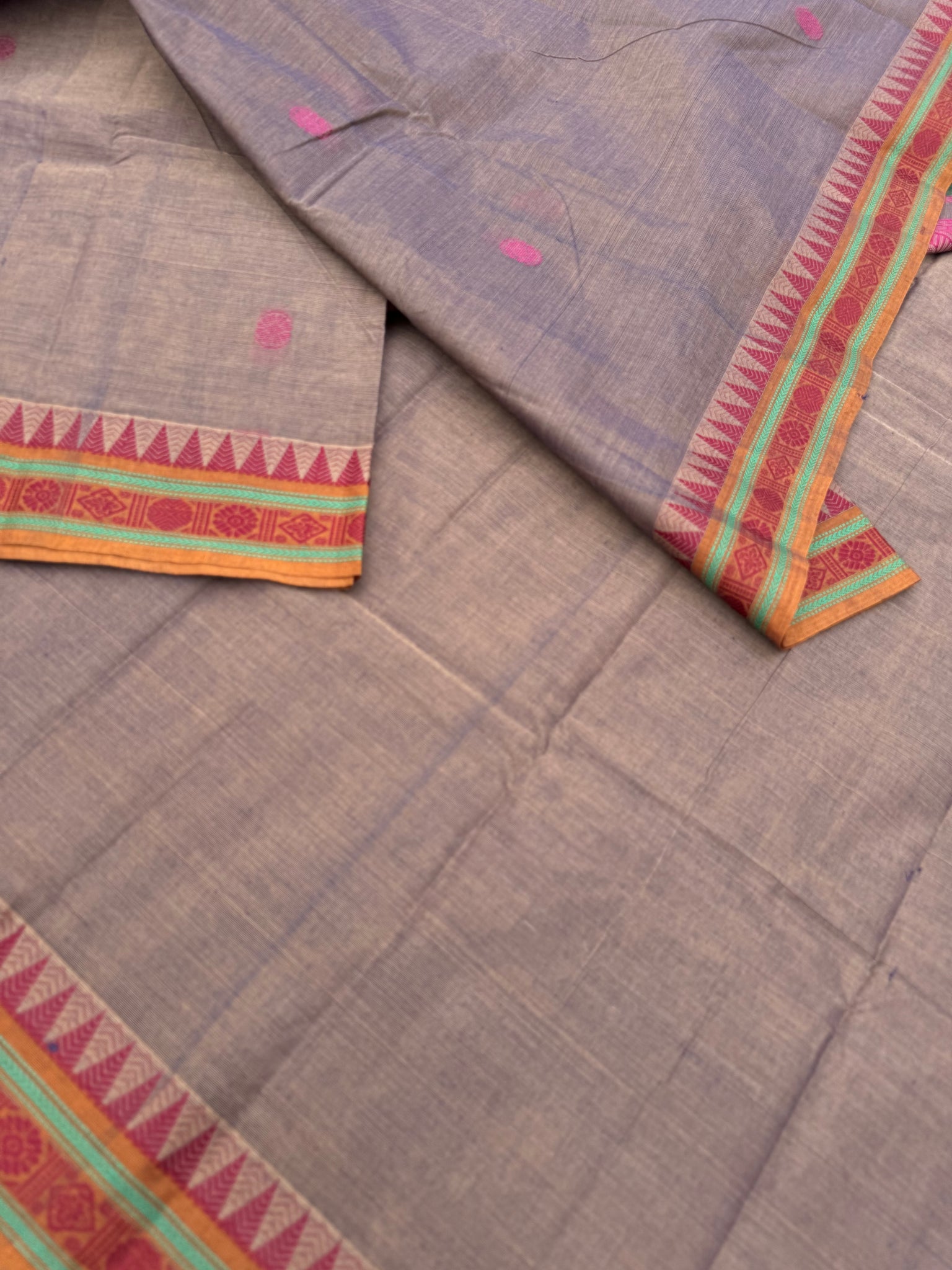 Softer Chettinad - beige grey with small borders