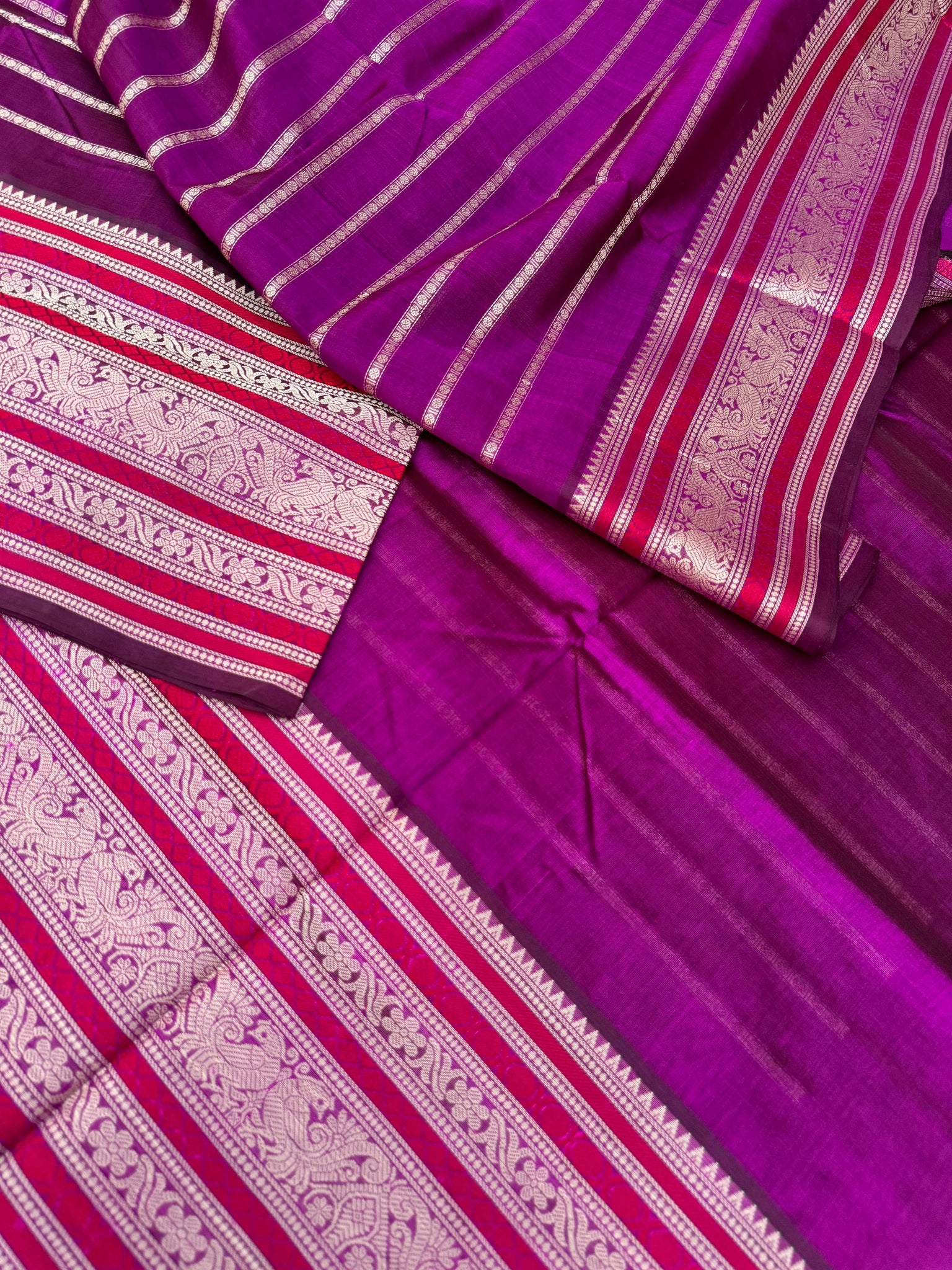 Woven Motifs Silk Cotton - purple veldhari