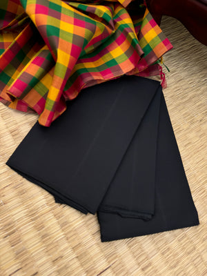Niram - Celebrating Colours of Full Plain Kanchivaram Silks Paired with Beautiful Contrasting Blouses - stunning black with traditional paalum palamum kattam blouse