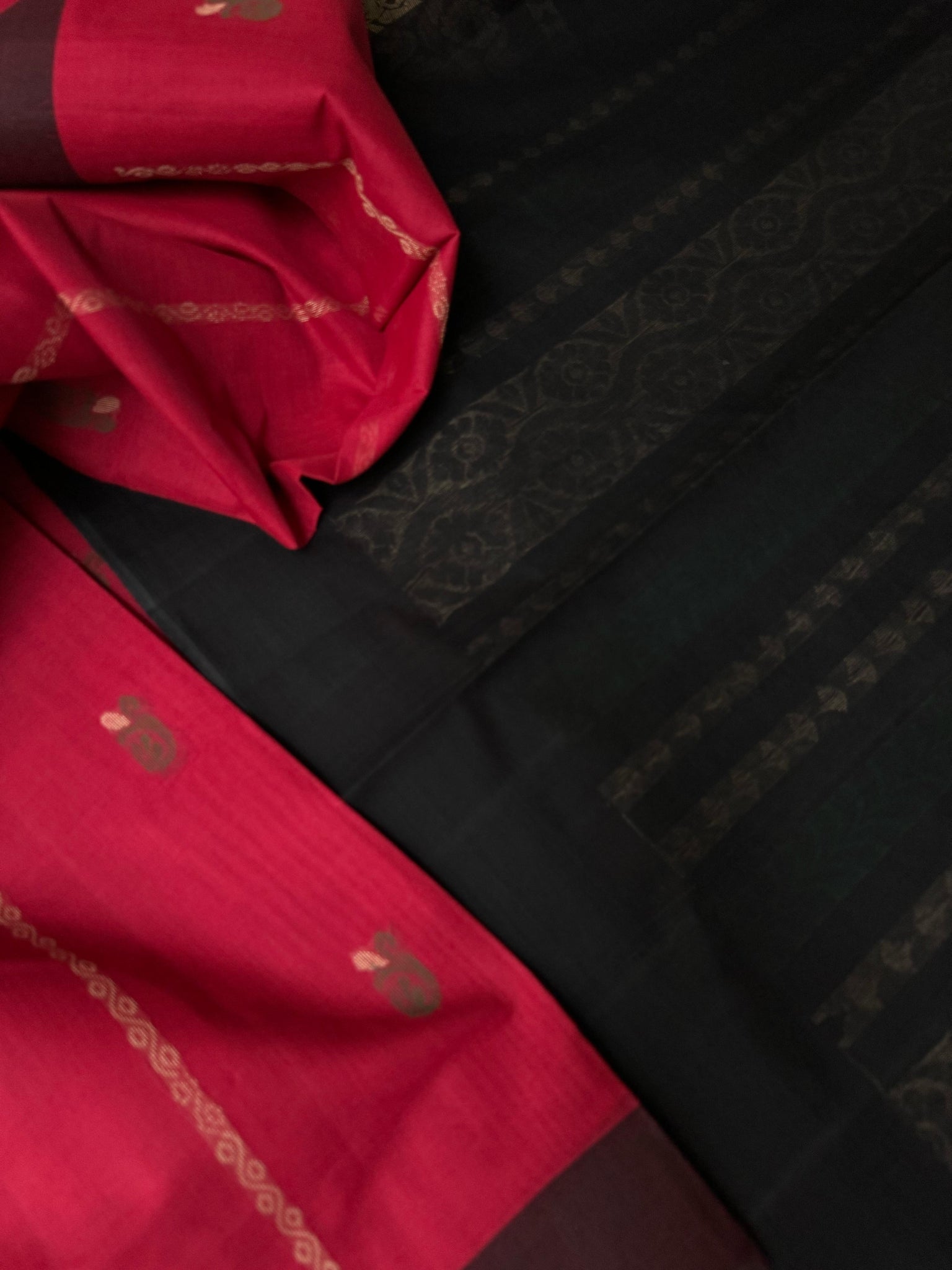 Pragatham - Contrast Play - deep red and black