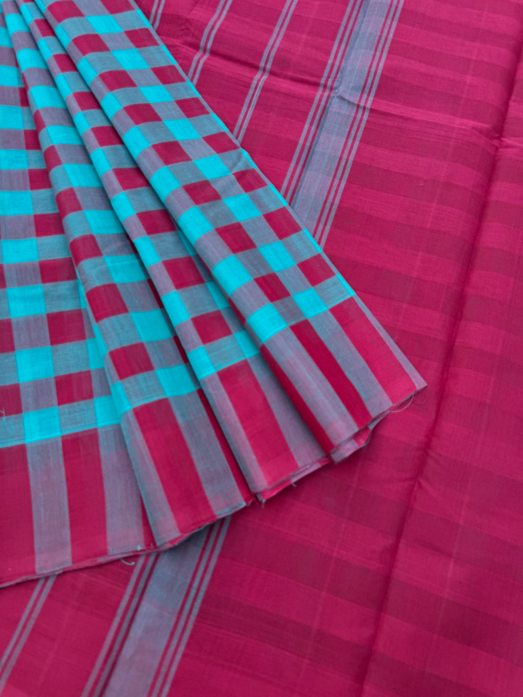 Pragatham - Contrast Play - teal and aaraku with full chettinad vibes