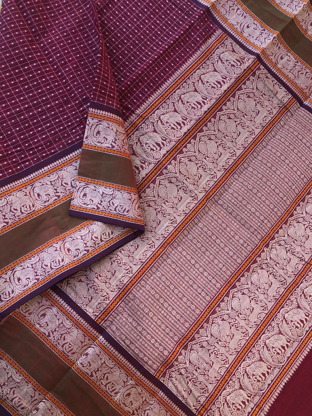 Mangalavastaram - stunning burgundy maroon grandest Lakshadeepam