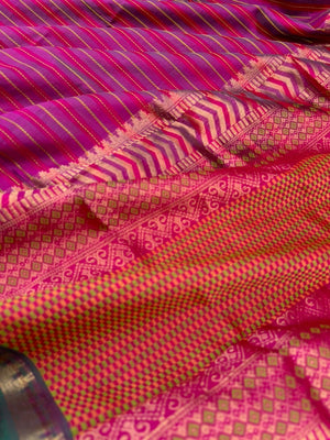 Woven Motifs Silk Cotton - deep dark pink shades for people who love small borders