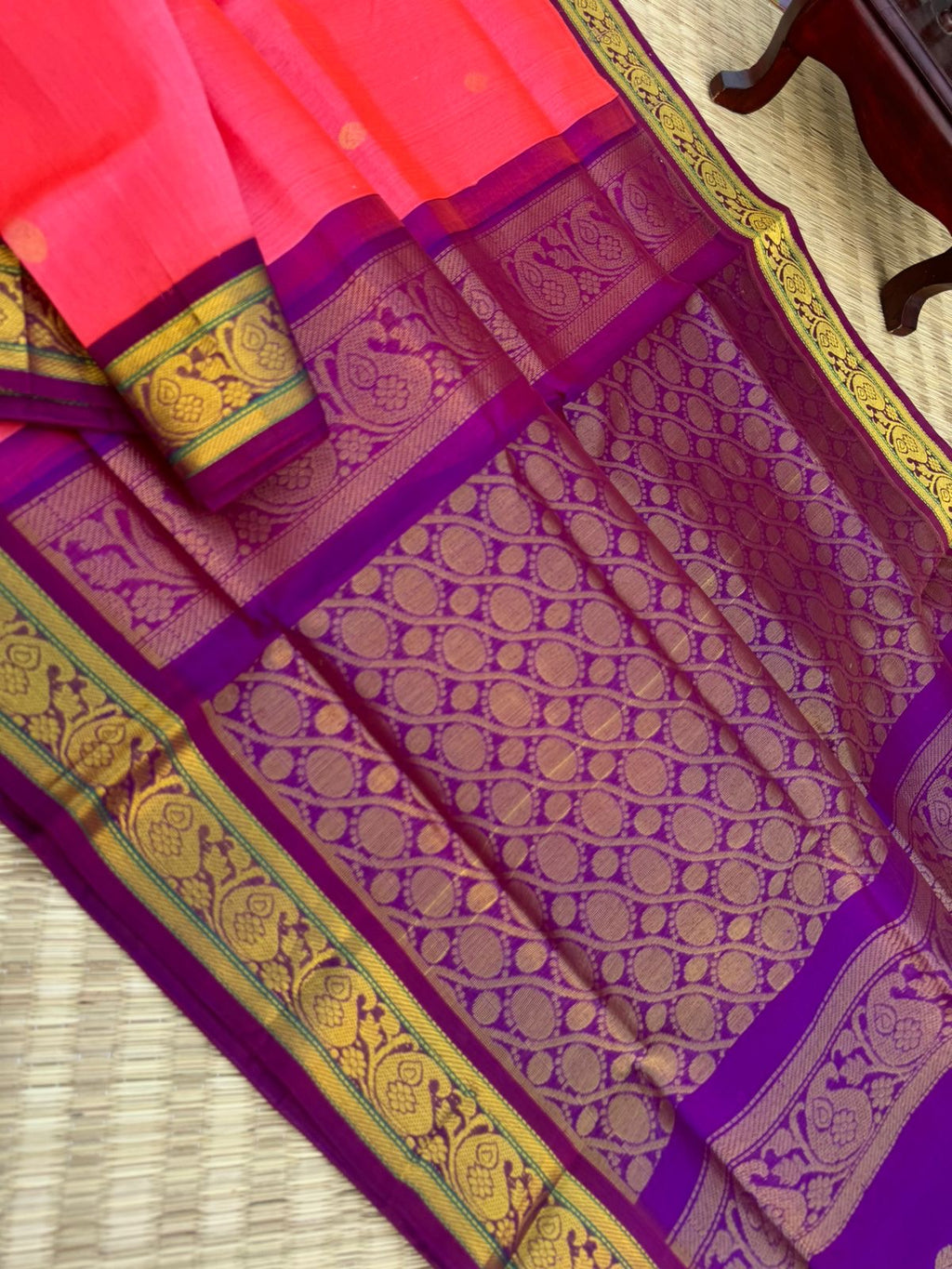 Korvai Silk Cottons - gorgeous pink and purple