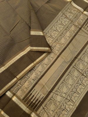 Zari Touched Mangalavastaram - stunning deep dark bronze tone