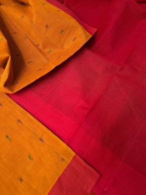 Pragatham - Contrast Play - mustard and red